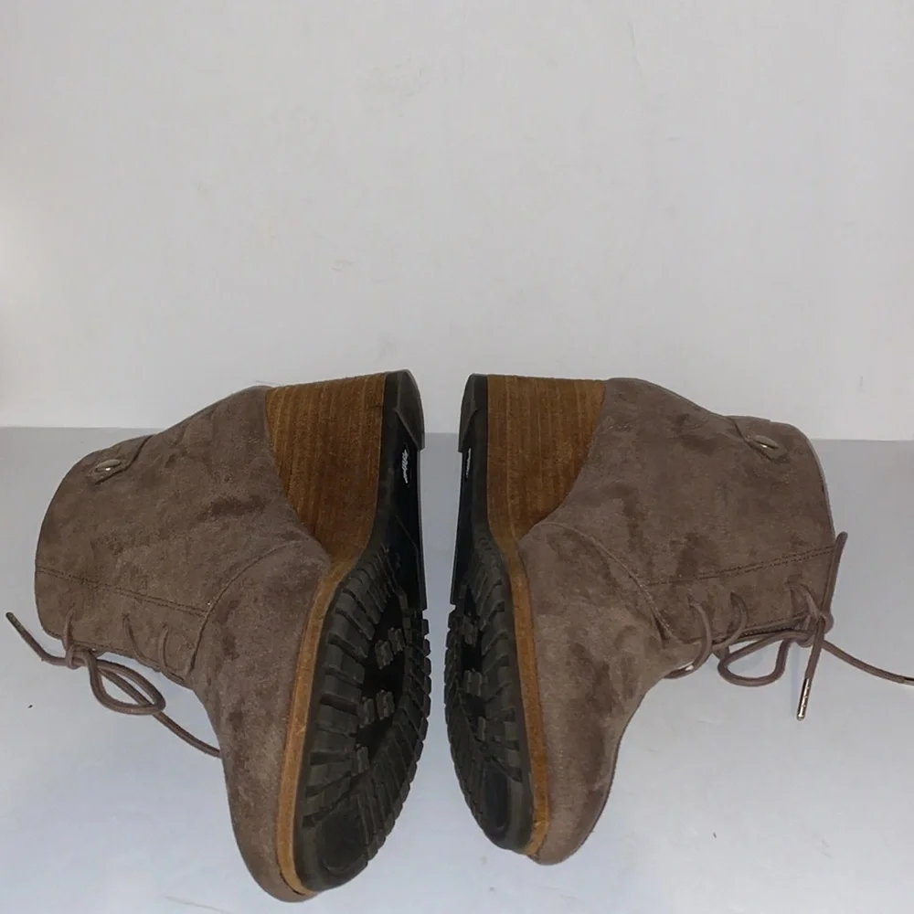 Dr. Scholl's Dynasty Tan Faux Suede Wedge Bootie -